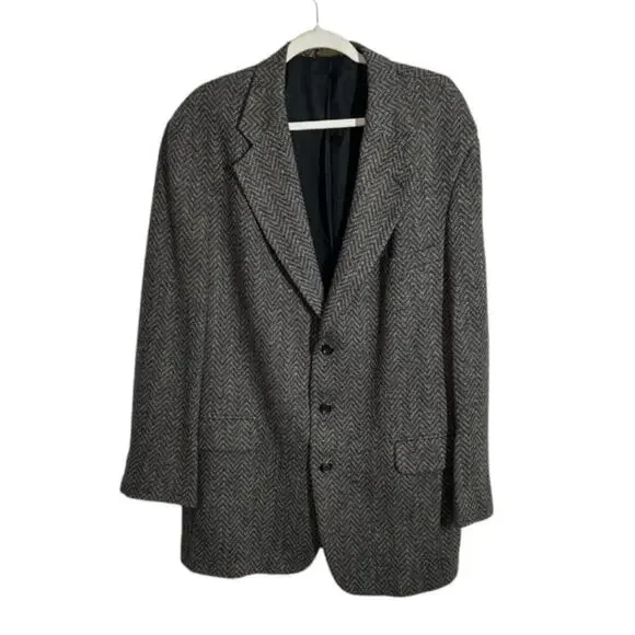Vintage Irvine Park Gray Houndstooth Wool Blazer Sport Coat 44L